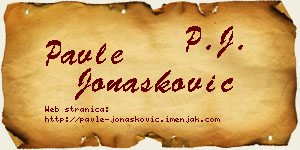 Pavle Jonašković vizit kartica